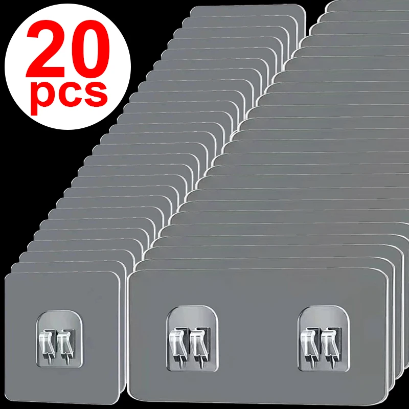 Kitchen Appliances Rack - Ganchos autoadhesivos transparentes, soporte colgante, gancho
