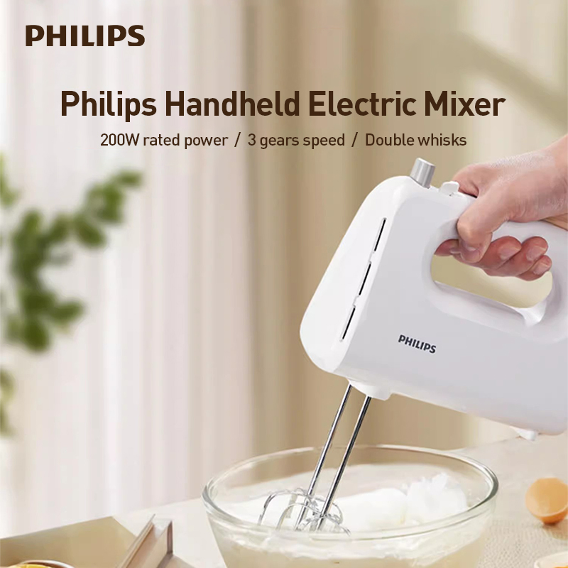 Kitchen Appliances In White - Batidora de huevos eléctrica portátil Philips,