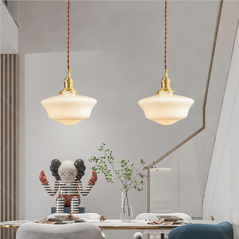 Kitchen Appliances In White - Lámpara colgante LED de cristal blanco