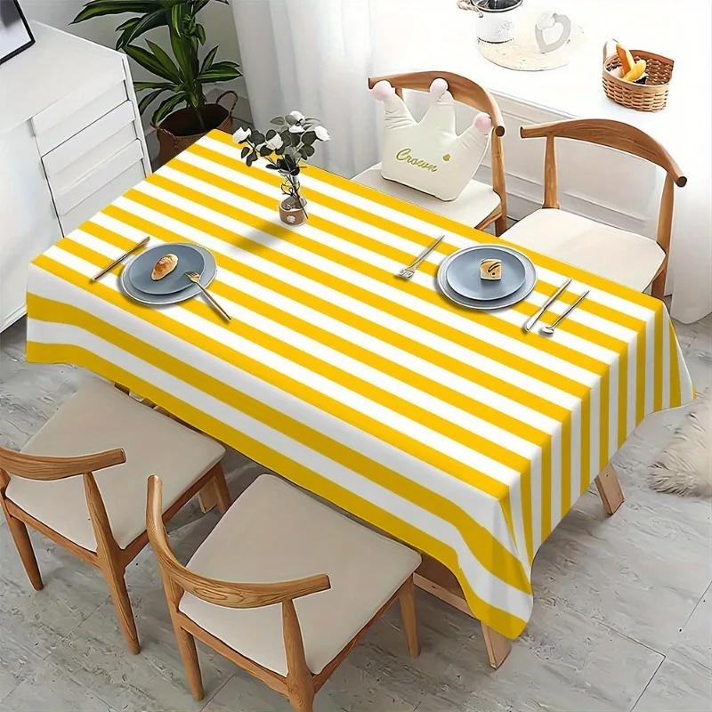 Kitchen Appliances In White - 1 mantel a rayas amarillo y