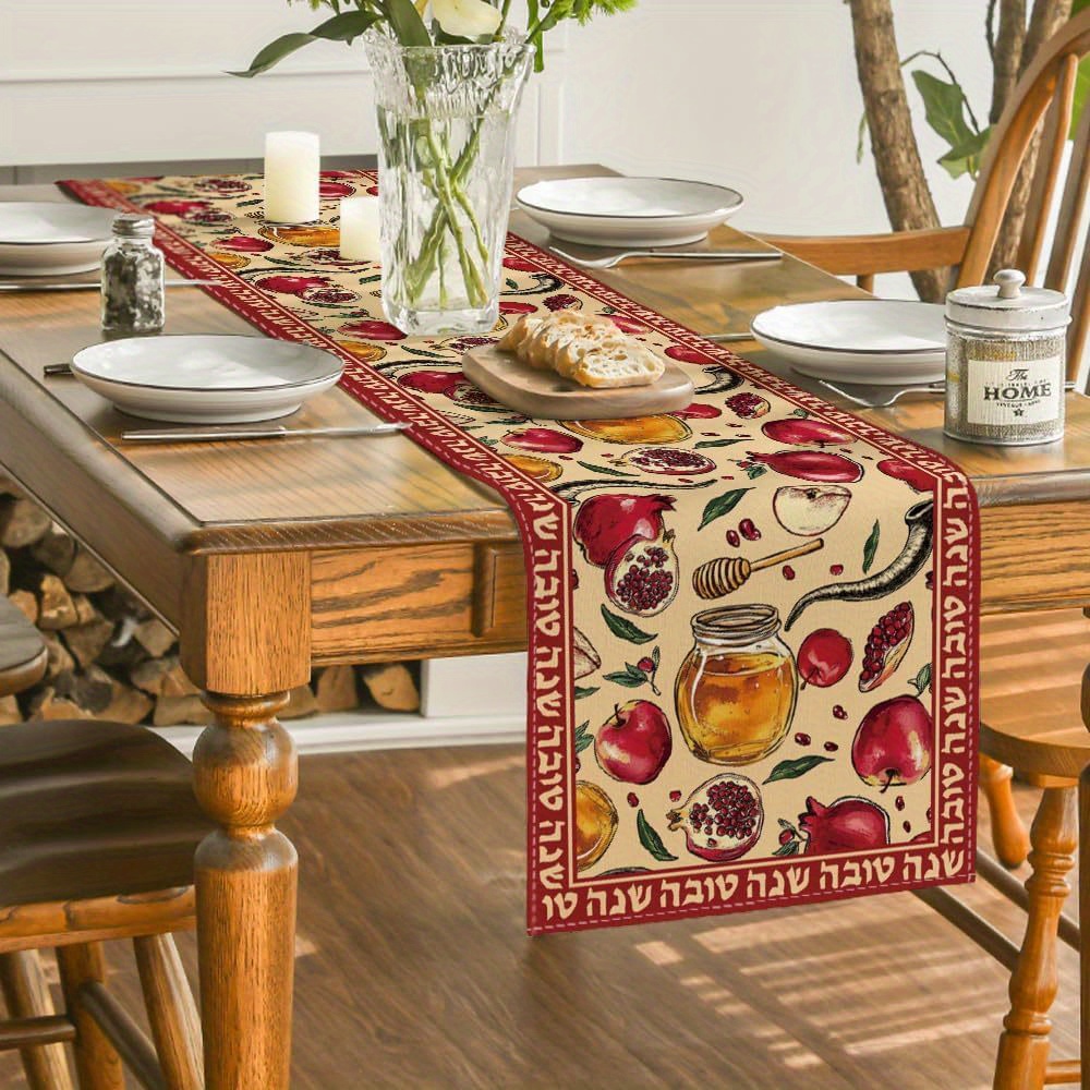 Camino de mesa de lino Rosh Ha - Kitchen Appliances Table reseña y precio