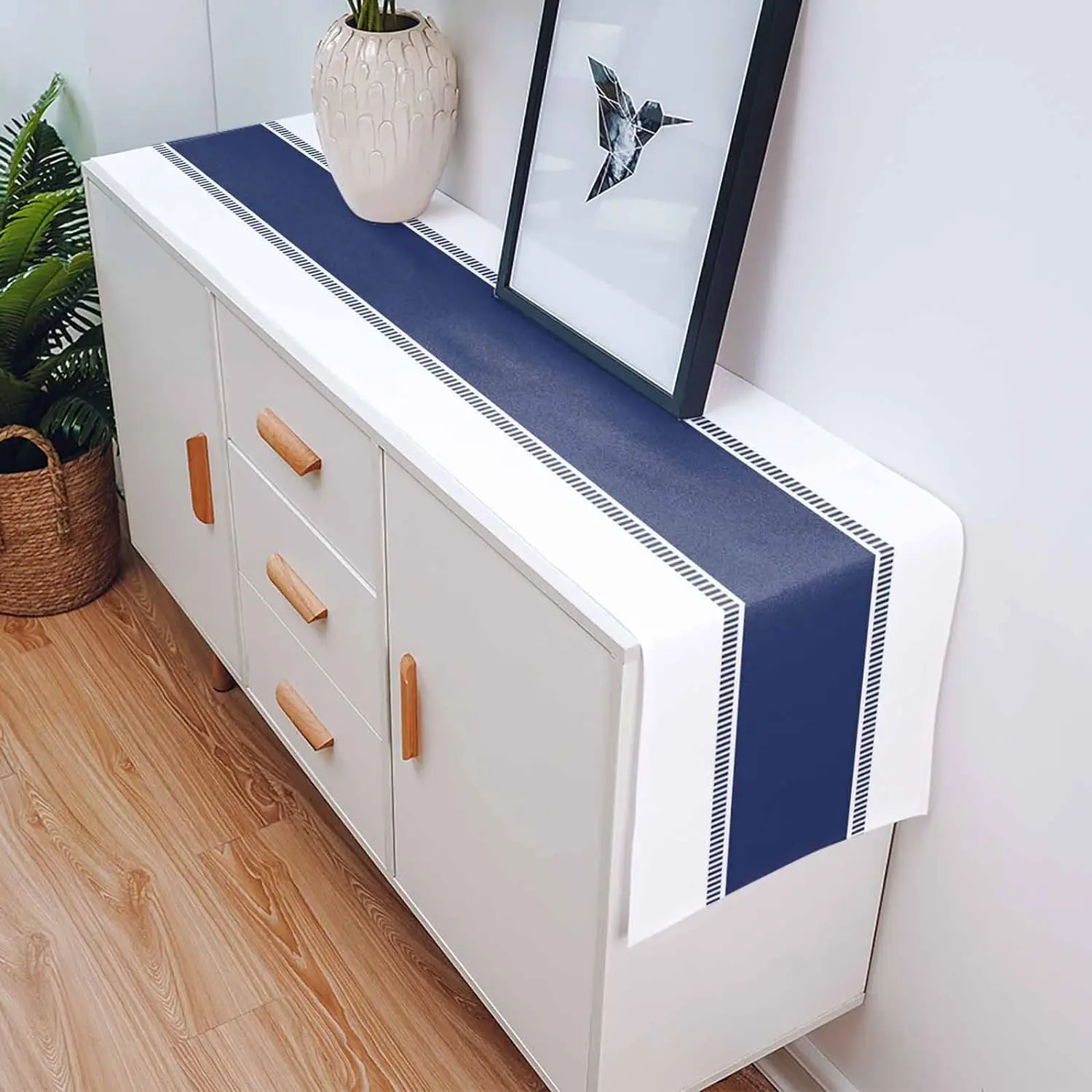 Camino de mesa de lino a rayas - Kitchen Appliances Table reseña y precio
