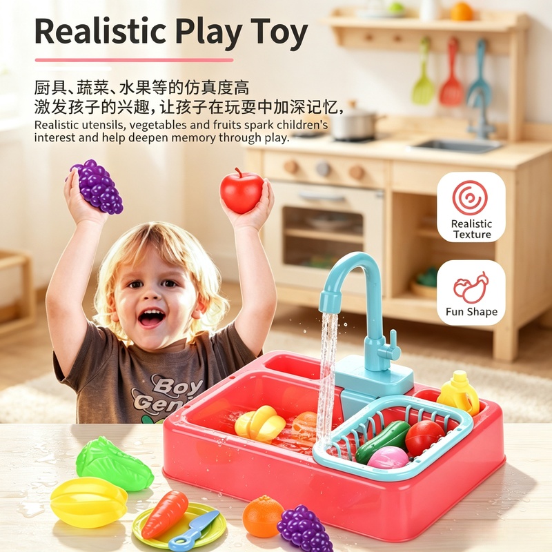 Juego de fregadero de plástico - Kitchen Appliances Kids reseña y precio