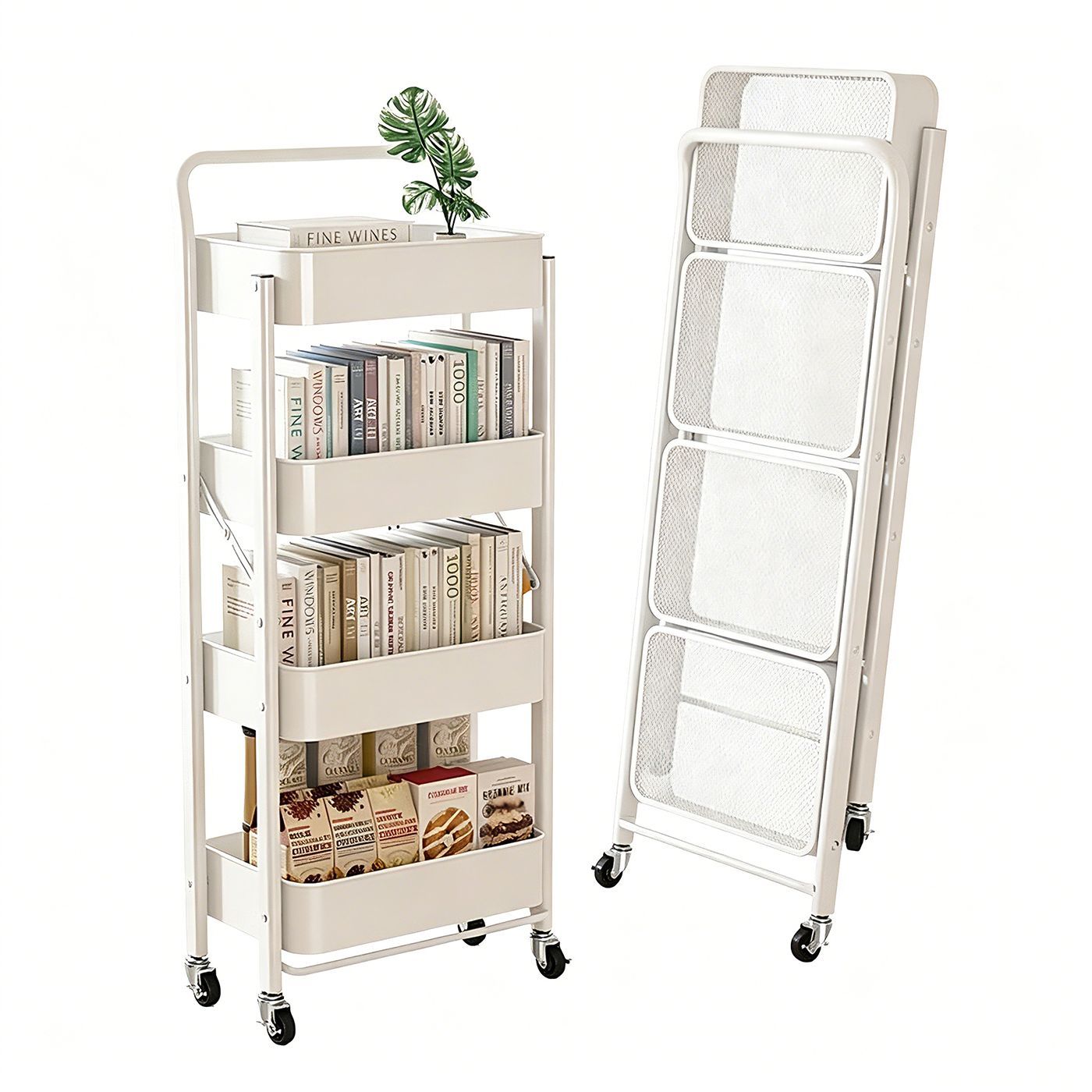 Carrito de Cocina Plegable con - Kitchen Appliances In White reseña y precio