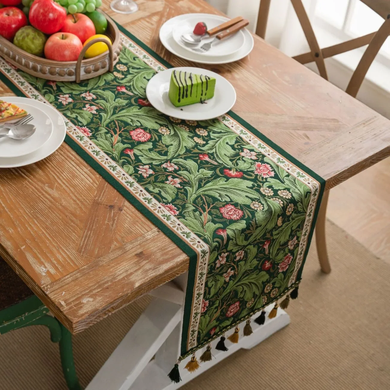 Camino de mesa de flores y pla - Kitchen Appliances Table reseña y precio