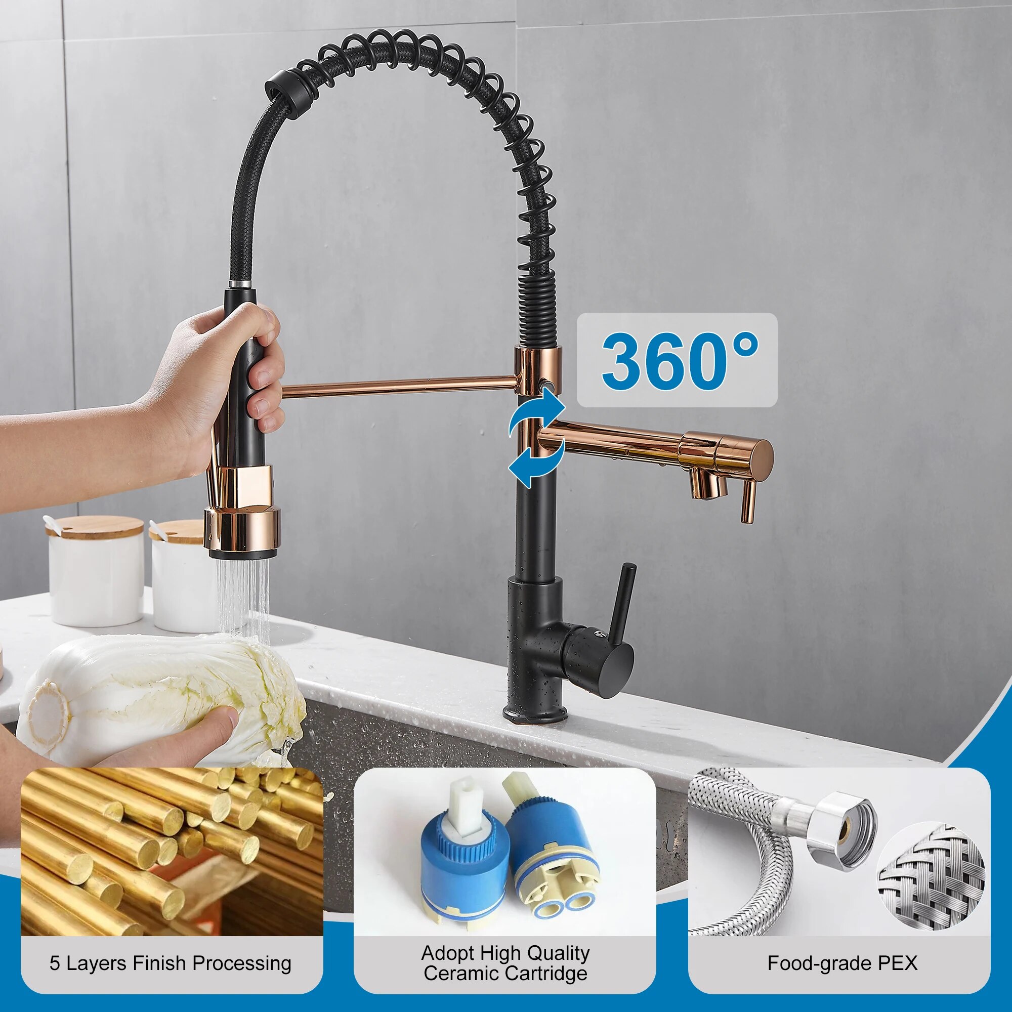 Grifo de cocina con rociador d - Kitchen Appliances White reseña y precio