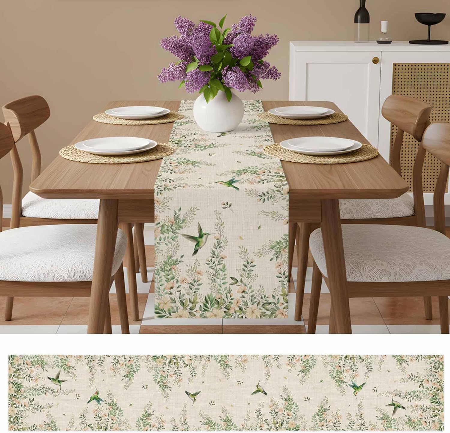 Camino de mesa de lino con dis - Kitchen Appliances Table reseña y precio