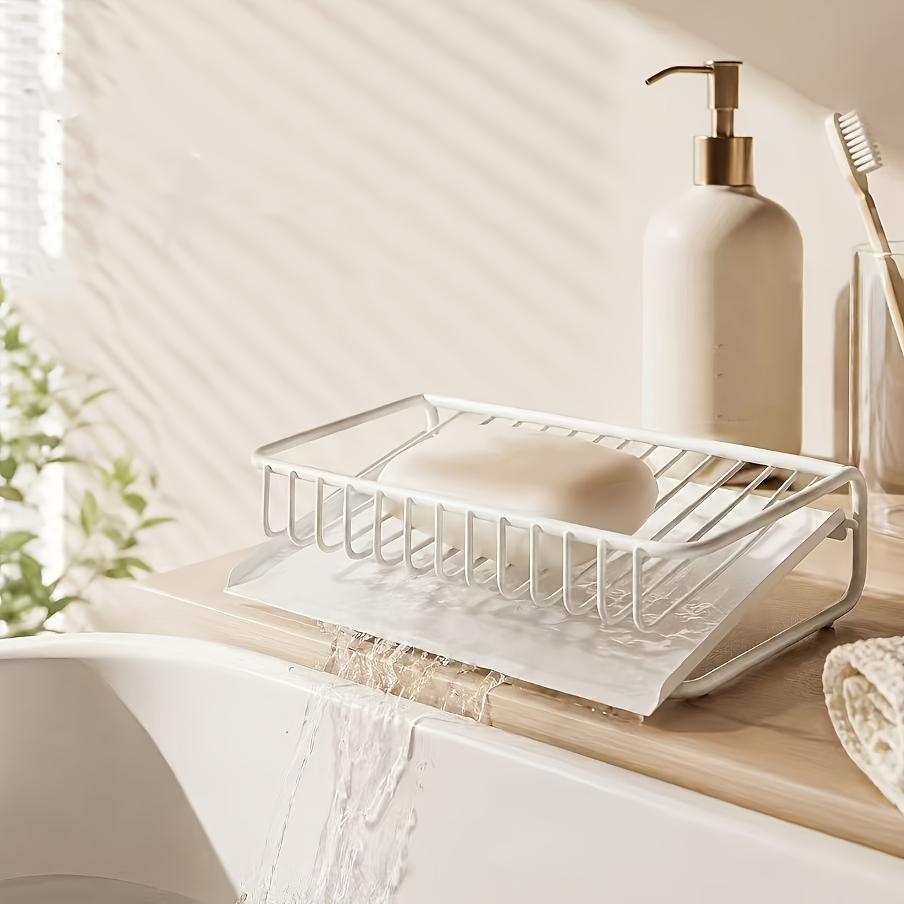 Jabonera de plástico con bande - Kitchen Appliances Rack reseña y precio