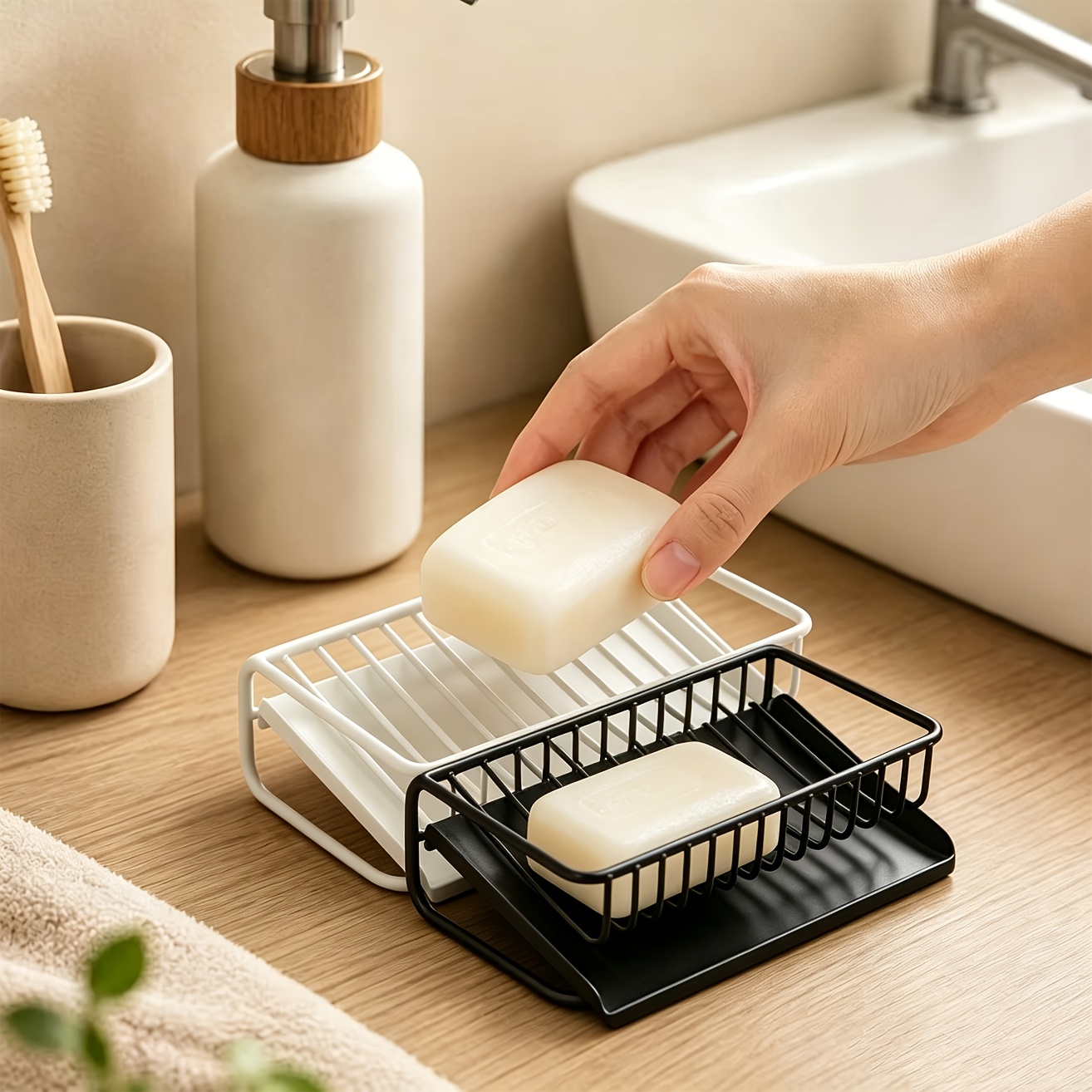 Jabonera de plástico con bande - Kitchen Appliances Rack reseña y precio